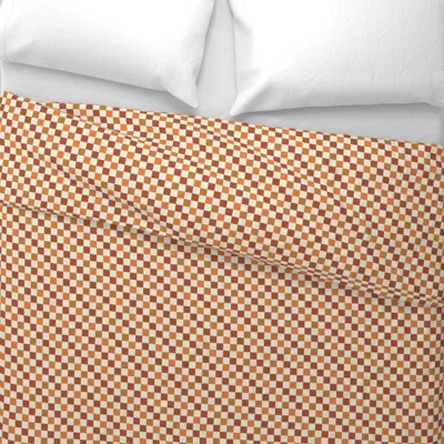 Spoonflower Retro Fall Checkers Wide Cotton Sateen 3.5 oz 26" X 20" Standard Knife Edge