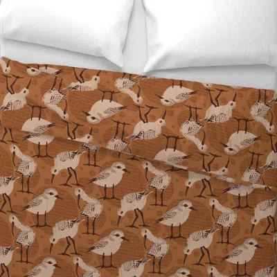Spoonflower Retro Little Sandpipers Wide Cotton Sateen 3.5 oz 26" X 20" Standard Knife Edge