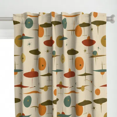 Spoonflower Retro Mid-century Ufo Curtain Panel