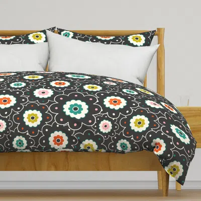 Spoonflower Retro Mod Floral - Mid Century Duvet Cover