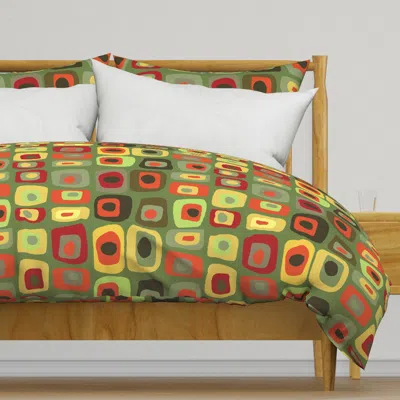Spoonflower Retro Mod Funky Rectangles Duvet Cover