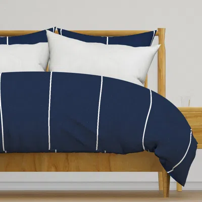 Spoonflower Retro Mod Solid Pinstripes M+m Duvet Cover