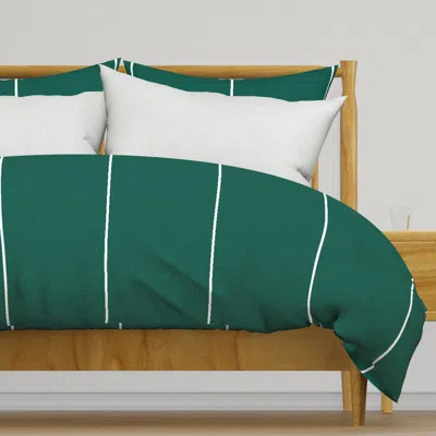 Spoonflower Retro Mod Solid Pinstripes M+m Duvet Cover