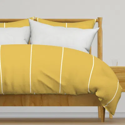 Spoonflower Retro Mod Solid Pinstripes M+m Duvet Cover
