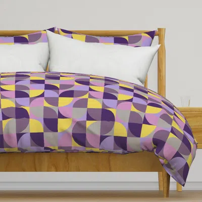 Spoonflower Retro Mod Squares Mustard Duvet Cover