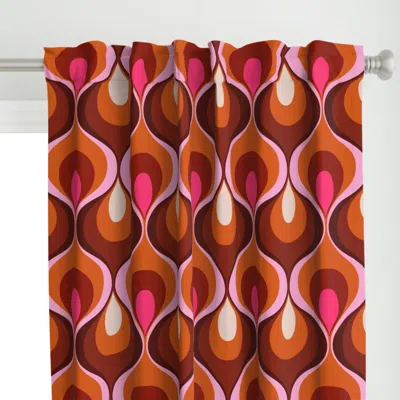 Spoonflower Retro Mood Fuchsia Curtain Panel