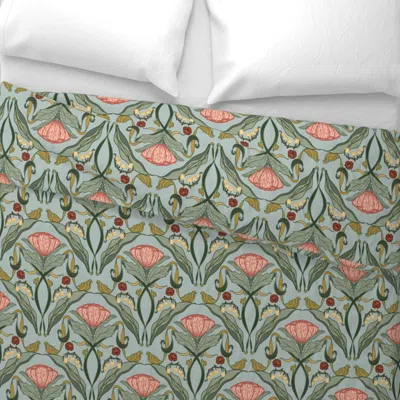Spoonflower Retro Nouveau Pattern Wide Cotton Sateen 3.5 oz 26" X 20" Standard Knife Edge