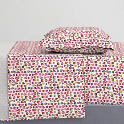 Spoonflower Retro Owl Bird Kids Illustration Twin Xl Sheet Set