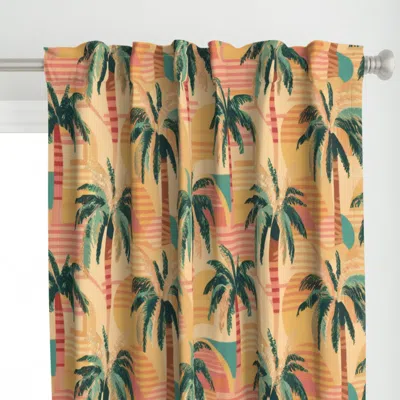 Spoonflower Retro Palm Trees Curtain Panel