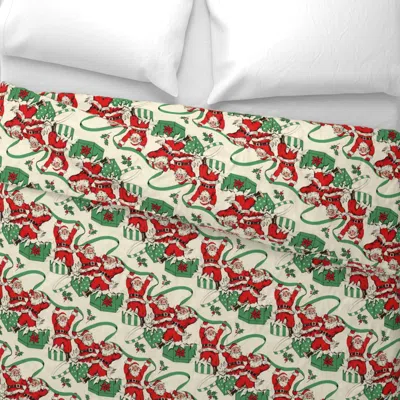 Spoonflower Retro Santa Wide Cotton Sateen 3.5 oz 26" X 20" Standard Knife Edge