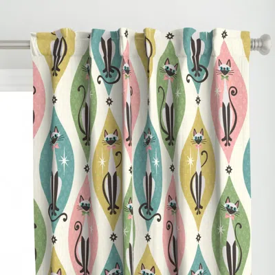 Spoonflower Retro Siamese Cats And Curtain Panel