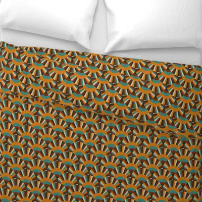 Spoonflower Retro Summer Collection Hip Sunshine - Medium Wide Cotton Sateen 3.5 oz 26" X 20" Standard Knife Edg