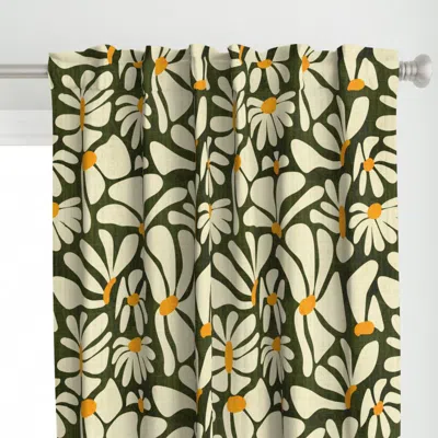 Spoonflower Retro Whimsy Daisy Flower Curtain Panel