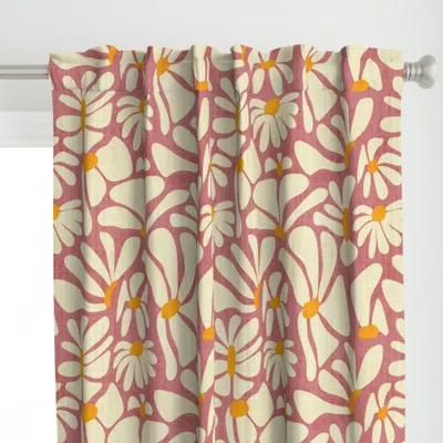 Spoonflower Retro Whimsy Daisy Flower Curtain Panel