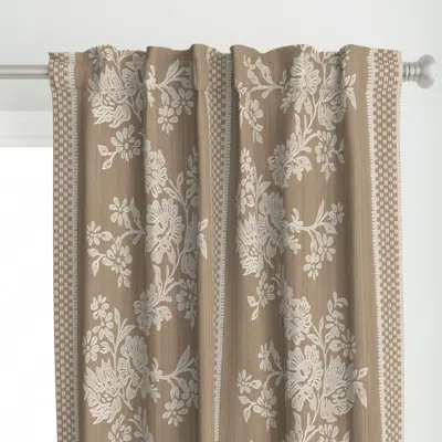 Spoonflower Reverse Historic Garland Curtain Panel In Neutral