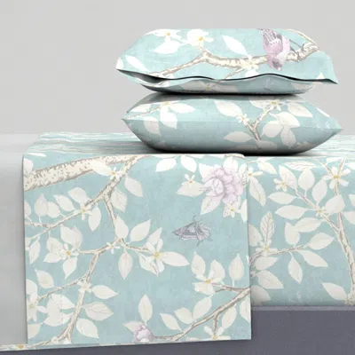 Spoonflower Robins Egg Elsie's Garden Full Sheet Set