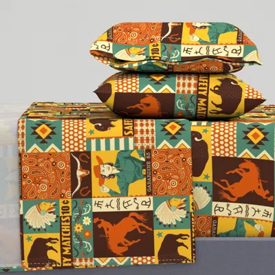 Spoonflower Rockin R Ranch Queen Sheet Set