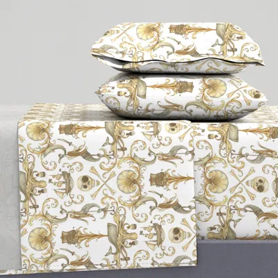 Spoonflower Ro-co-co And A Bottle Of Rum Queen Sheet Set