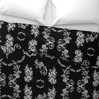 Spoonflower Rococo Floral Botanical Antique Ornate Black Toile Euro Pillow Sham