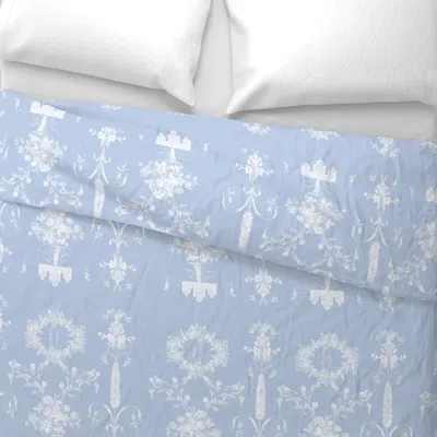 Spoonflower Rococo Garden In Sun Fade On Blueberry Wide Cotton Sateen 3.5 oz 26" X 20" Standard Knife Edge