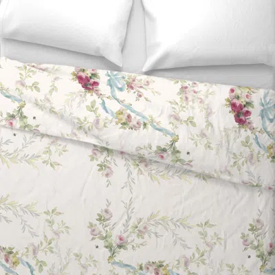 Spoonflower Rococo Roses Vanilla Border Print Wide Cotton Sateen 3.5 oz 26" X 20" Standard Knife Edge