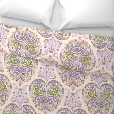 Spoonflower Rococo Style Pastel Floral Design / Large Scale Wide Cotton Sateen 3.5 oz 26" X 20" Standard Knife E
