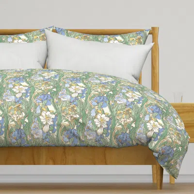 Spoonflower Romantic Cottage Garden - Duvet Cover