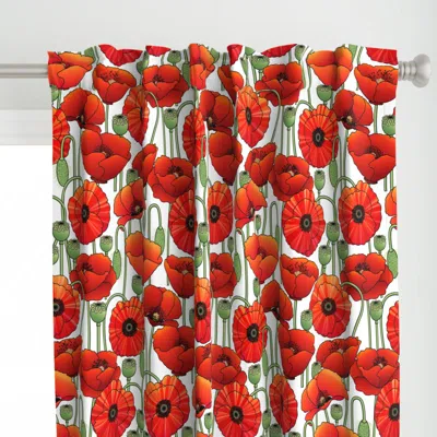 Spoonflower Romantic Modern Poppy Curtain Panel