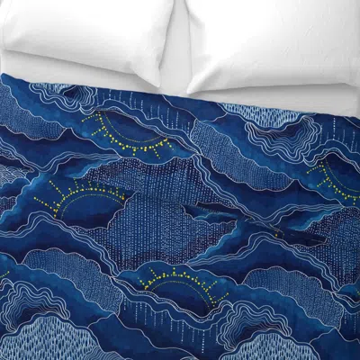 Spoonflower Romantic Stormy Clouds Wide Cotton Sateen 3.5 oz 26" X 20" Standard Knife Edge