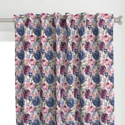 Spoonflower Rose And Hydrangea Curtain Panel