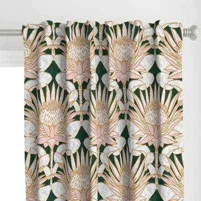 Spoonflower Rose King Protea Art Deco Curtain Panel