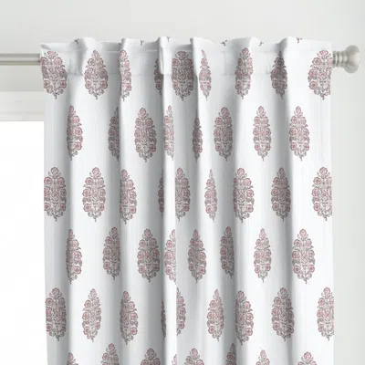 Spoonflower Rose Mughal Flower Blush Curtain Panel