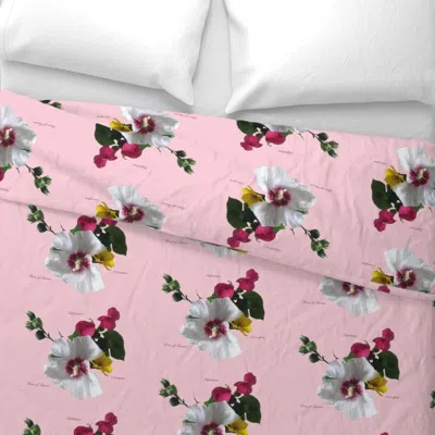 Spoonflower Rose Of Sharon Posey Light Pink Wide Cotton Sateen 3.5 oz 26" X 20" Standard Knife Edge