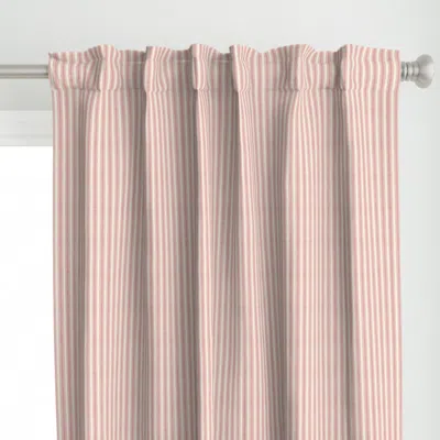 Spoonflower Rose Pink Ticking Stripe Curtain Panel