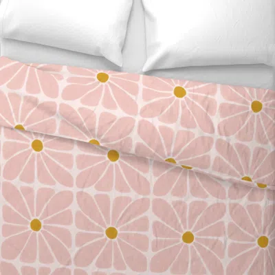Spoonflower Rose Retro Floral (jumbo) Wide Cotton Sateen 3.5 oz 26" X 20" Standard Knife Edge