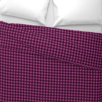 Spoonflower Rose Violet Pink Gingham Check King Pillow Sham