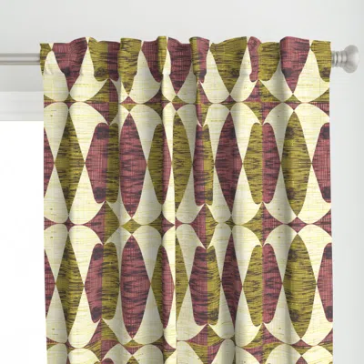 Spoonflower Rough Diamonds Mustard Curtain Panel