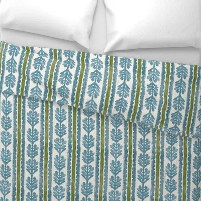 Spoonflower Rowan Stripe Federal Blue Wide Cotton Sateen 3.5 oz 26" X 20" Standard Knife Edge