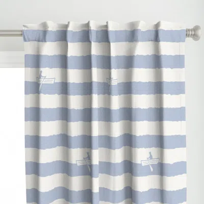 Spoonflower Rowboat Stripe - Bay On Curtain Panel