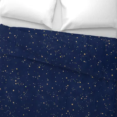Spoonflower Royal Blue Gold Starry Sky Copy Wide Cotton Sateen 3.5 oz 26" X 20" Standard Knife Edge