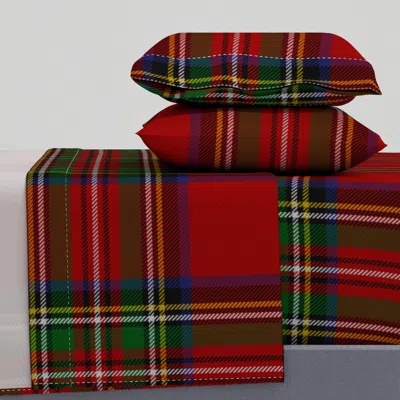 Spoonflower Royal Stewart Tartan Clan Plaid King Sheet Set