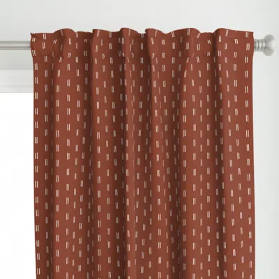 Spoonflower Rust Scandi Parallel Curtain Panel In Brown
