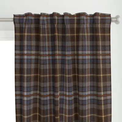 Spoonflower Rustic Tartan Warm Brown Curtain Panel