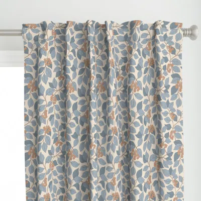 Spoonflower Rustical Wild Berry - Curtain Panel In Blue