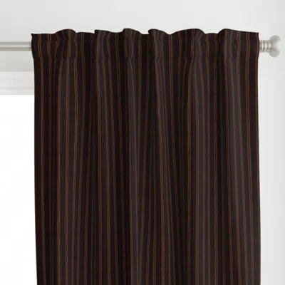 Spoonflower S Linen Stripe Dark Brown Curtain Panel