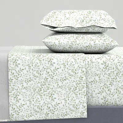 Spoonflower Sage Garden Leaves Full Sheet Set