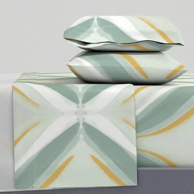 Spoonflower Sage Green And Mustard Abstract King Sheet Set
