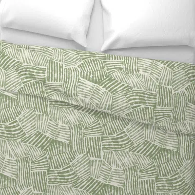 Spoonflower Sage Green Wallpaper Mid Century Moss Wide Cotton Sateen 3.5 oz 30" X 24" Standard Flanged