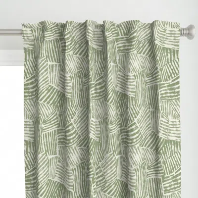 Spoonflower Sage Green Wallpaper Mid Curtain Panel