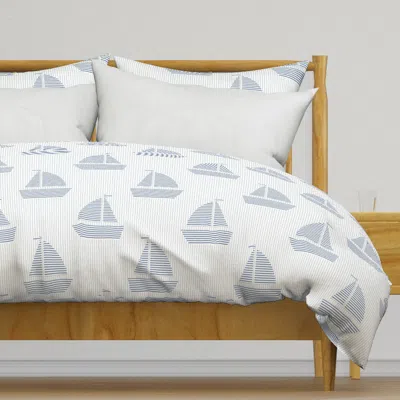Spoonflower Sailboat Ticking Stripes Duvet Cover